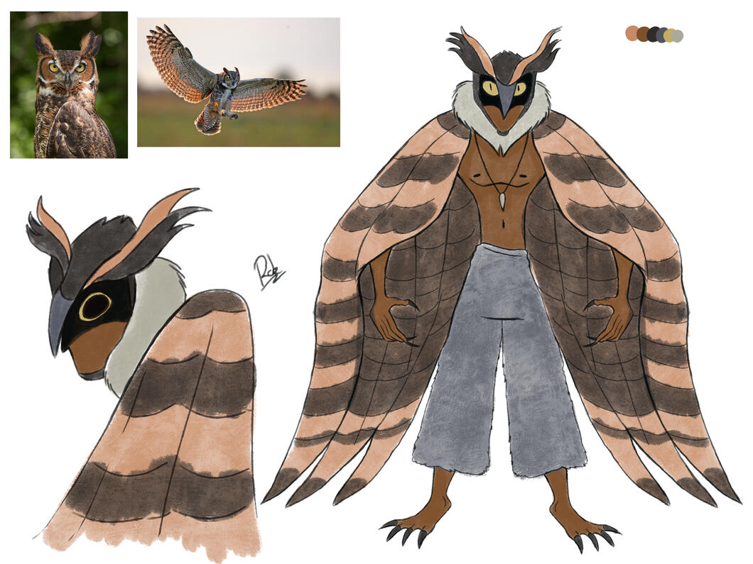 Owl based character design.